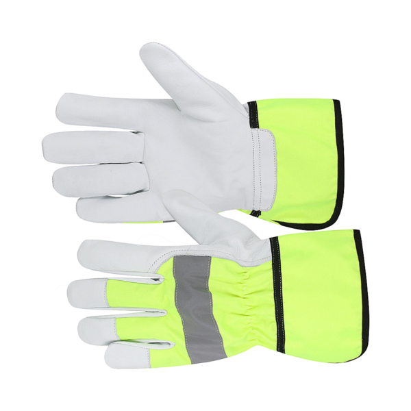 Hi-Vis Grain Leather Work Gloves