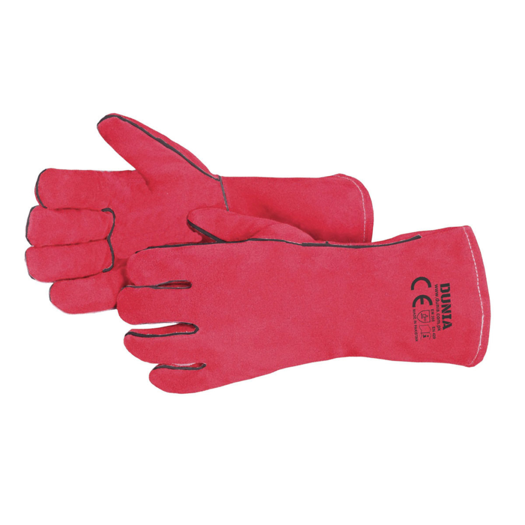 DTC735R Red Welder Gloves Welted Seams DUNIA Group