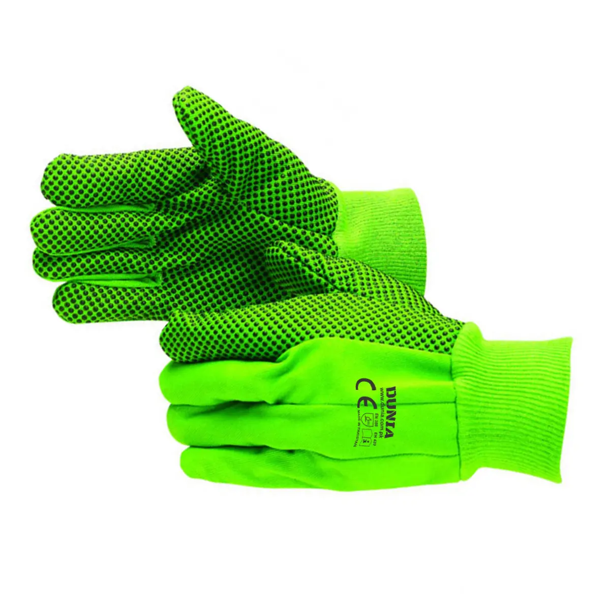 DTC-941-Green Cotton Dotted Gloves