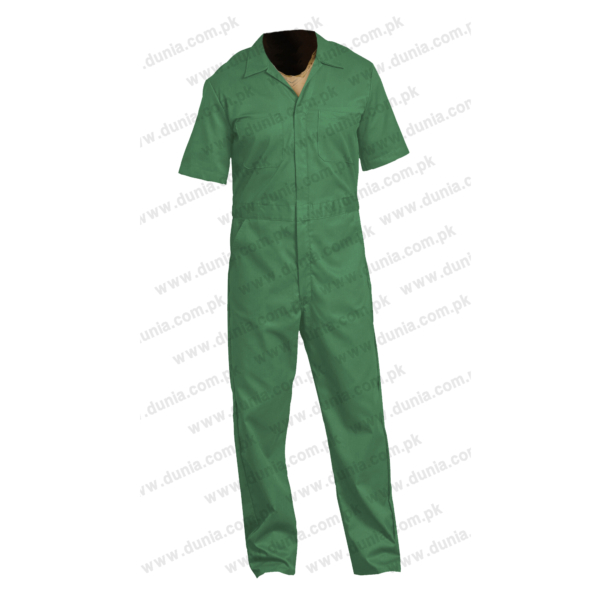 Half Sleeves Coveralls Green