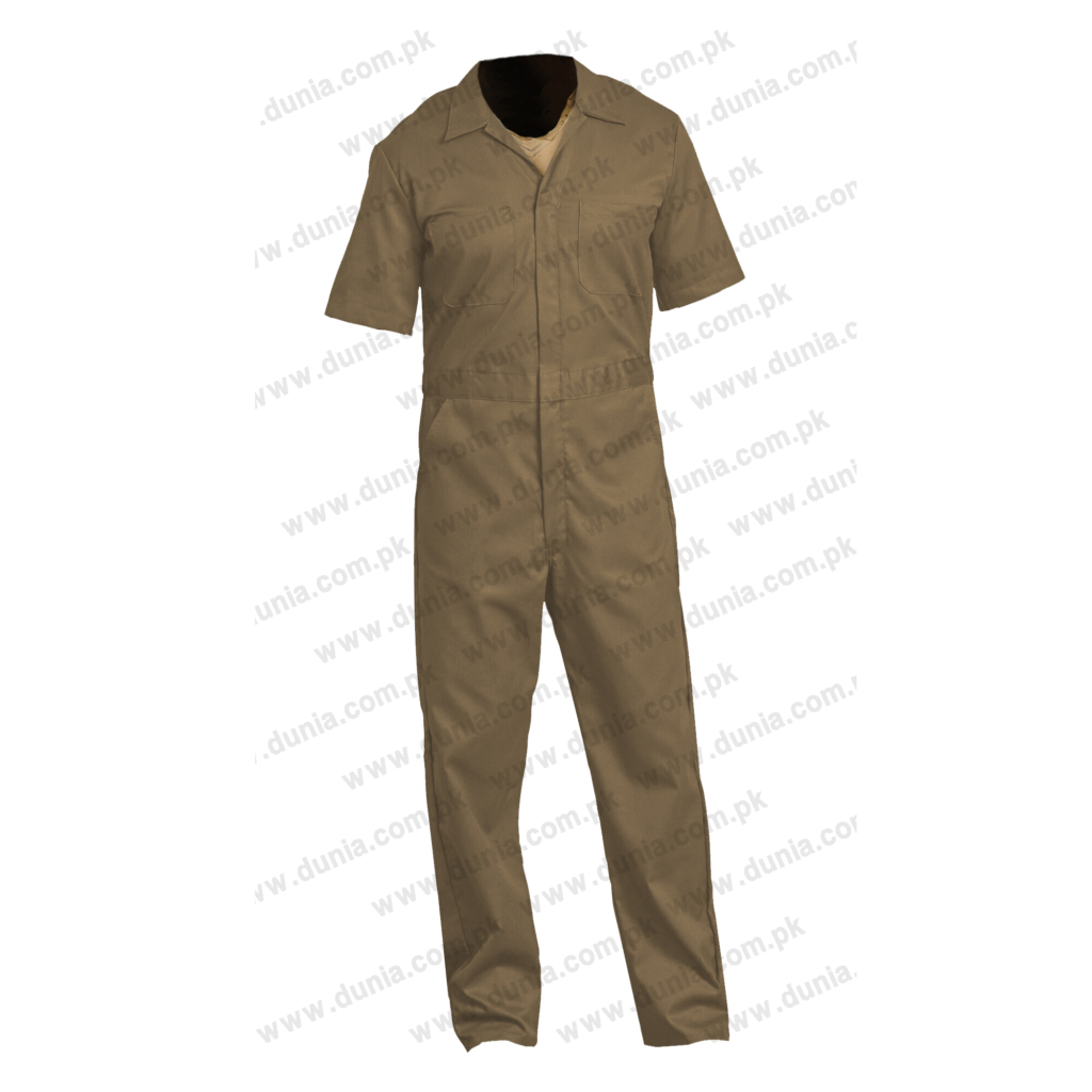Half Sleeves Coveralls Khaki