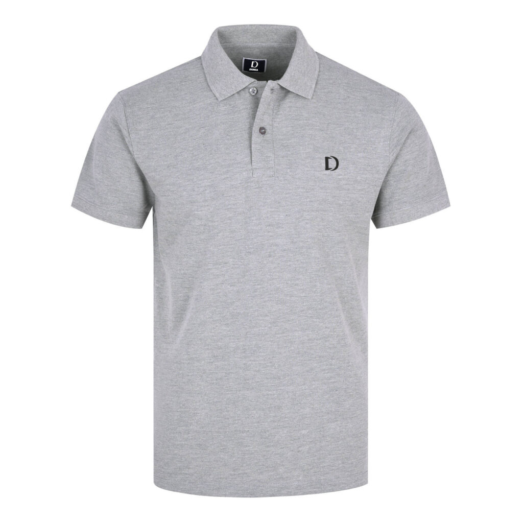 Heather Grey Cotton Polo Shirt