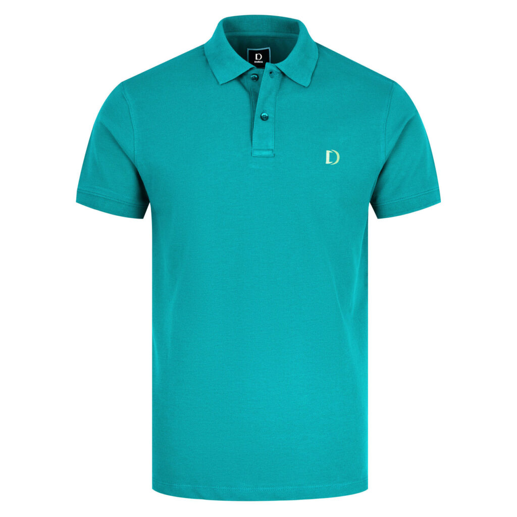 Teal Green Cotton Pique Fabric Polo Shirt